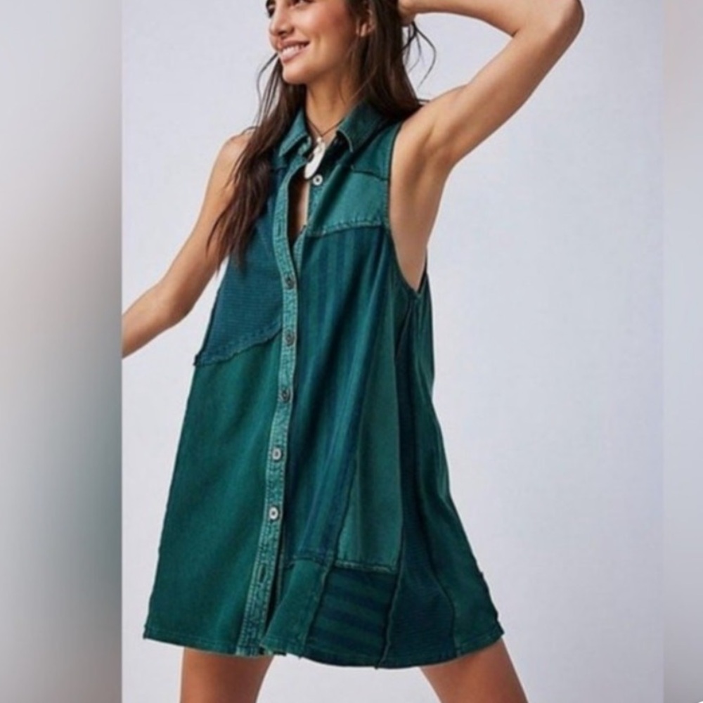 Free People | Santana Patched Sleeveless Mini Dress